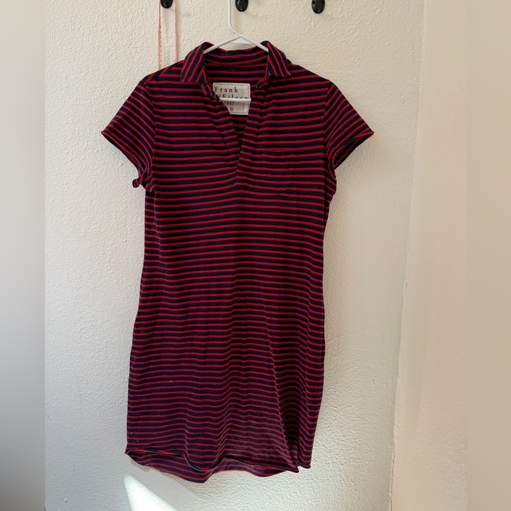 Frank & Eileen Navy and Red Striped Lauren Dress